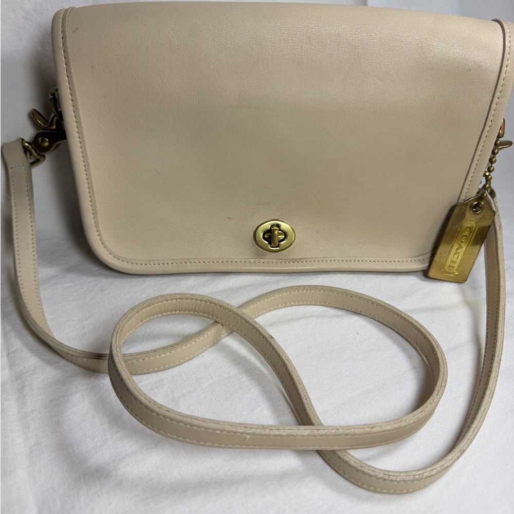 Coach Pocket Penny Crossbody Bag Bone 9755 Metal Brass Charm